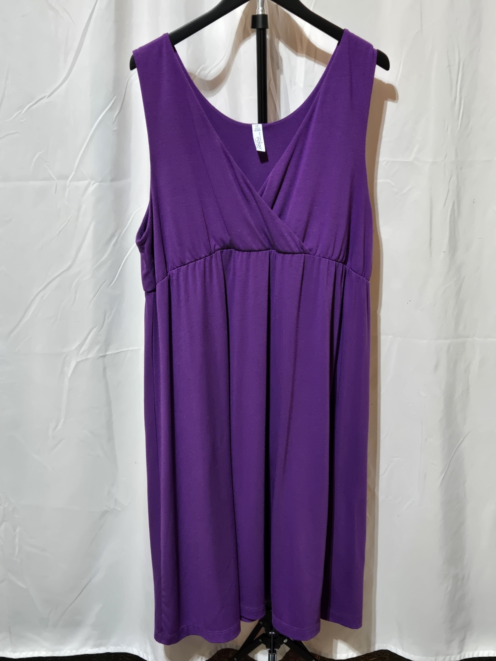Indigo Sleeveless Empire-Waist Midi Dress in Purple